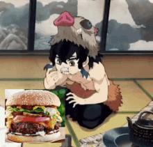 Inosuke Burger Lol GIF - Inosuke Burger Inosuke Burger GIFs