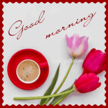 Good Morning Coffee GIF - Good Morning Coffee Tulips GIFs