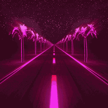 night driving chilling neon pink