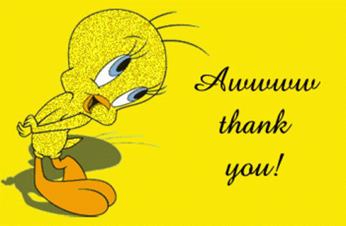 awesome,Thank You,Thanks To You,Thanks,Tweety Bird,Looney Tunes,gif,animate...