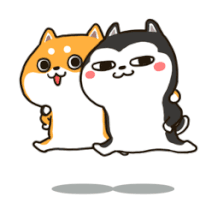Husky And Shiba Can Can Sticker - Husky And Shiba Can Can Stickers