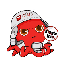 cimb octo red sustainability no plastic