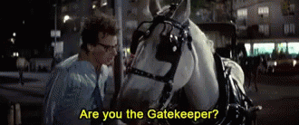 Rick moranis talking to a horse in Ghostbusters