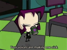 Zim Invader GIF - Zim Invader Your Voices Making Me Sick GIFs