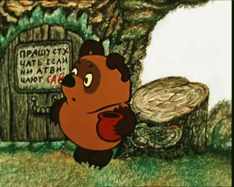 винни пух гости в гостях стою стоять мультфильм GIF - Vinni Pukh Winnie The  Pooh Bear - Discover &amp;amp; Share GIFs