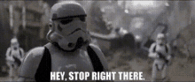 Rogue One Stormtrooper GIF - Rogue One Stormtrooper Hey Stop Right There GIFs