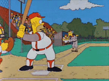 Homer Playing Softball GIF - Softball Baseball The Simpsons GIFs