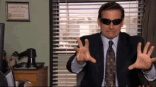 Blinded GIF - The Office Michael Blind GIFs