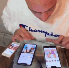 Man Using Multiple Phones Using Many Phones GIF - Man Using Multiple Phones Using Many Phones Meme GIFs