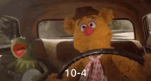 the muppets kermit the frog fonzie the bear road trip driving car