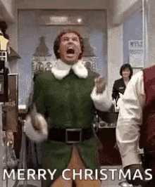 buddy elf excited merry christmas happy xmas will ferrell