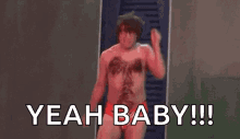 yeah baby naked time to party hairy chest austin