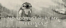 You Just Hurt My Feelings Stitch GIF - You Just Hurt My Feelings Stitch Raining GIFs