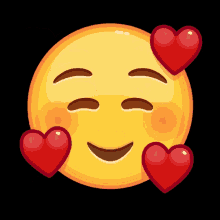smiley emoji hearts in love blushing