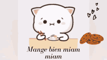 Mange Bien Mochi GIF - Mange Bien Mochi Mochi Cat GIFs