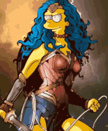 Marge Wonder Woman GIF - Marge Wonder Woman Marge Simpson GIFs