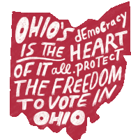 Ohios Democracy Is The Heart Of It All Protect The Freedom To Vote In Ohio Sticker - Ohios Democracy Is The Heart Of It All Protect The Freedom To Vote In Ohio Voting Stickers