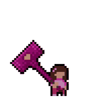hammer girl bash pixel pixel art
