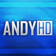 andy hd text blue background static