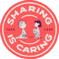 Sharing Is Caring Linus Van Pelt Sticker - Sharing Is Caring Linus Van Pelt Lucy Van Pelt Stickers