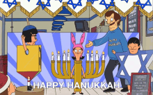 happy hanukkah dreidel menorah star of david bobs burgers