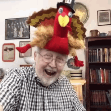 Turkey Hat Gobble Gobble GIF - Turkey Hat Gobble Gobble Dancing Turkey GIFs