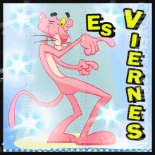 Es Viernes Pink Panther GIF - Es Viernes Pink Panther Wink GIFs