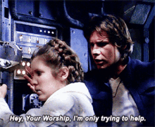 Han Solo Princess Leia GIF - Han Solo Princess Leia Im Only Trying To Help GIFs