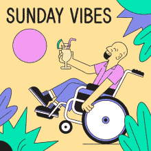sunday vibes pina colada disabled disabled man wheel chair