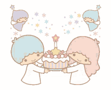 Little Twin Star Happy Birthday GIF - Little Twin Star Happy Birthday Cake GIFs