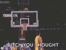 gif of a basketball almost going into the hoop but then coming out, with the text "bitch you thought"