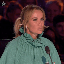 Im Listening Amanda Holden GIF - Im Listening Amanda Holden Britains Got Talent GIFs