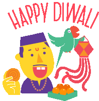 Jytotish Saying Happy Diwali Sticker - Jyotish Jaanta Hai Happy Diwali Parrot Stickers