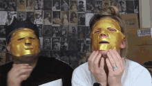 Face Mask Gold GIF - Face Mask Gold Showing Off GIFs
