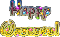 Happy Weekend Animated Text Sticker - Happy Weekend Animated Text Stars Stickers
