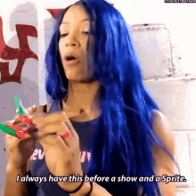 Sasha Banks I Always Have This Before A Show GIF - Sasha Banks I Always Have This Before A Show Sprite GIFs