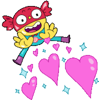 Hero Sends Love Sticker - Sugar Hero Sending Love Hearts Stickers