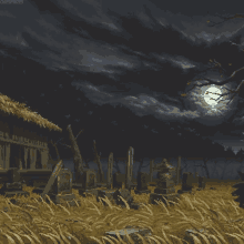 pixel graveyard night time