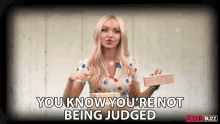 You Know Youre Not Being Judged Dove Cameron GIF - You Know Youre Not Being Judged Dove Cameron Popbuzz GIFs