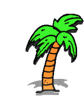 Palm Tree Beach Sticker - Palm Tree Beach Artnuttz Stickers