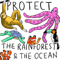 Protect The Rainforest And The Ocean Defendthedeep Sticker - Protect The Rainforest And The Ocean Defendthedeep The Oxygen Project Stickers