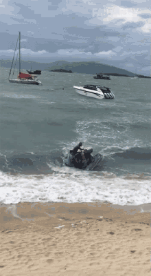 Capsize Big Waves GIF - Capsize Big Waves Fall Into Water GIFs