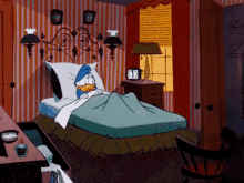 morning donald duck alarm clock startled