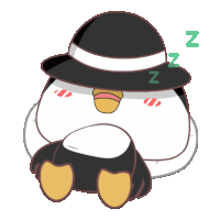 Cute Penguin Sticker - Cute Penguin Sleeping Stickers