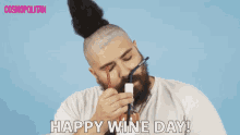 Happy Wine Day Sniff GIF - Happy Wine Day Sniff Smell GIFs