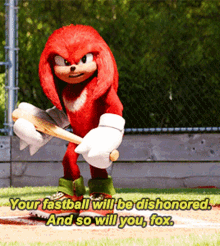 Sonic Movie2 Knuckles GIF - Sonic Movie2 Knuckles Youre Fastball Will Be Dishonored GIFs