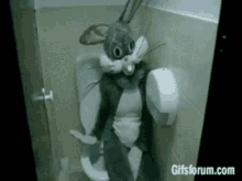 Come Join Me... GIF - Bugs Bunny Sit With Me Toilet GIFs
