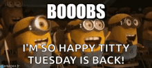 boobs tits minions excited