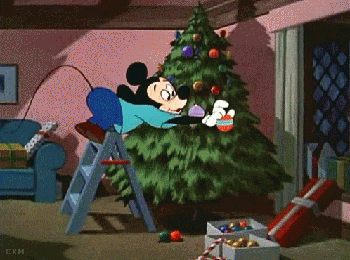 Christmastree Mickeymouse GIF - Christmastree Mickeymouse Decorate GIFs