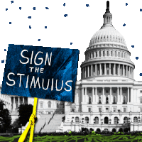 Stimulus Stimulus Check Sticker - Stimulus Stimulus Check Sign The Stimulus Bill Stickers